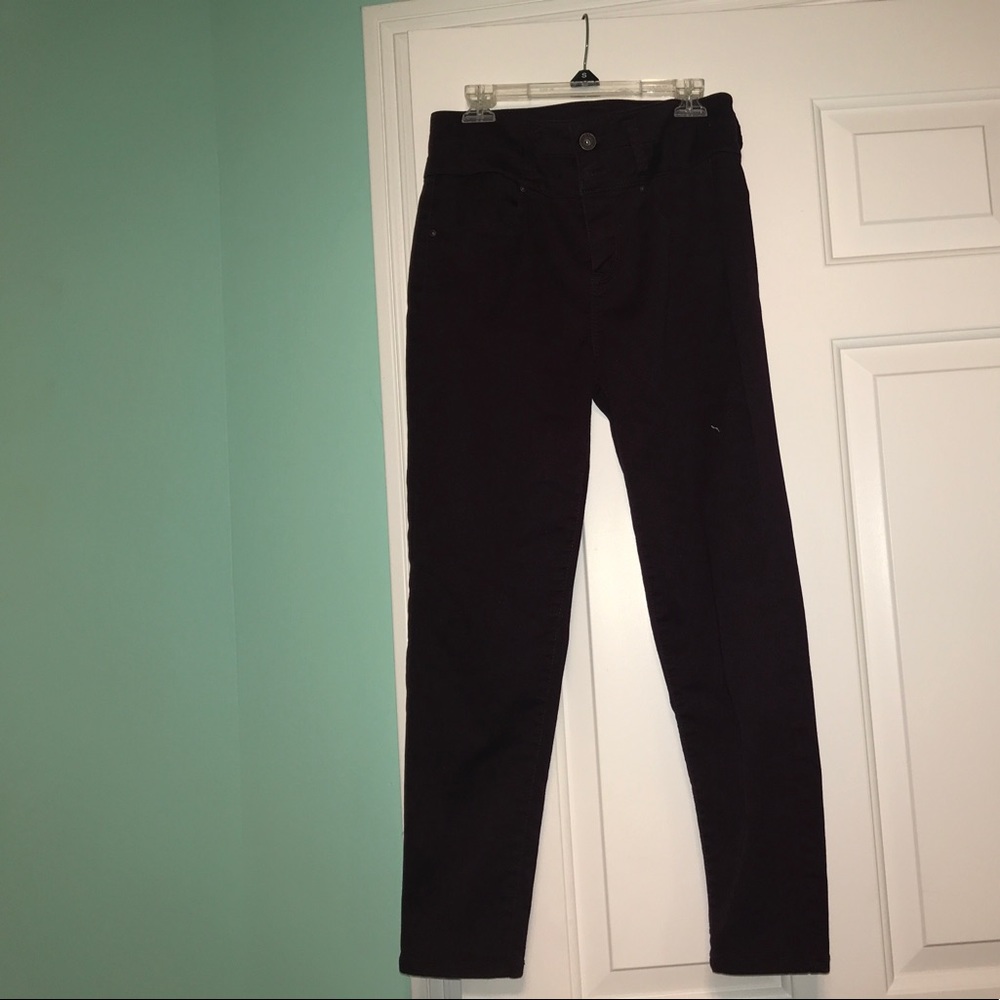 High Waisted Burgundy Skinny Jeans